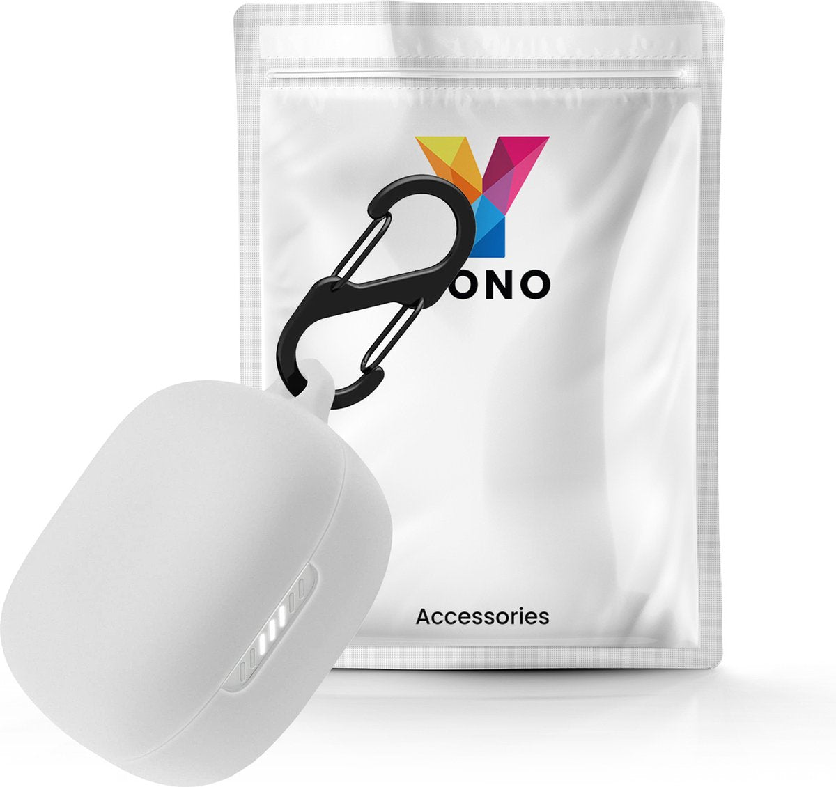 YONO Soft Case geschikt voor JBL Live Pro 2 TWS - Hoesje met Clip - Wit