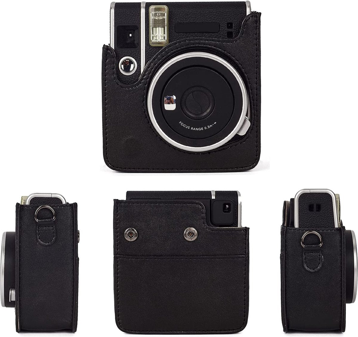 YONO Case geschikt voor Fujifilm Instax Mini 40 - Hoes met Draagriem - Cameratas - Zwart