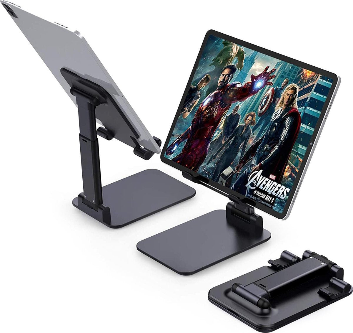 YONO Telefoonhouder Bureau Compact – Telefoonstandaard Inklapbaar – Smartphone en Tablet Houder – Gsm Statief - Zwart