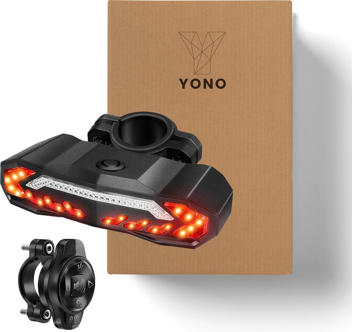 YONO Fiets Achterlicht met Richtingaanwijzer - Inclusief Anti Diefstal Alarm - Fietsverlichting Usb Oplaadbaar