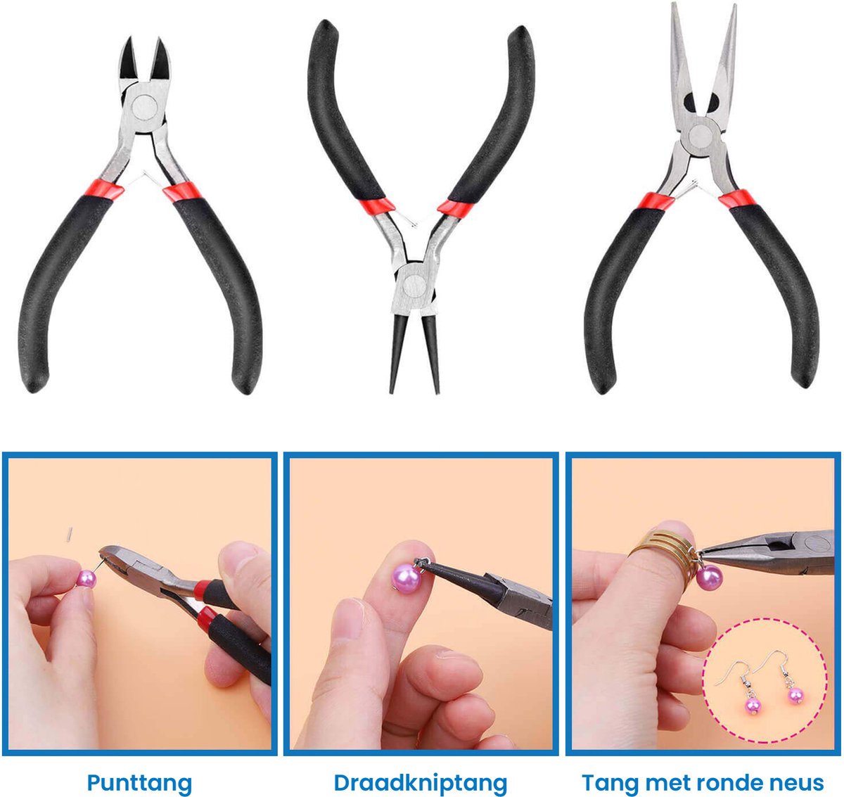 YONO Complete Sieraden Maken Starterspakket - Volwassenen Pakket - DIY Kettingen / Oorbellen / Armbanden - Onderdelen en Gereedschap Set - XL