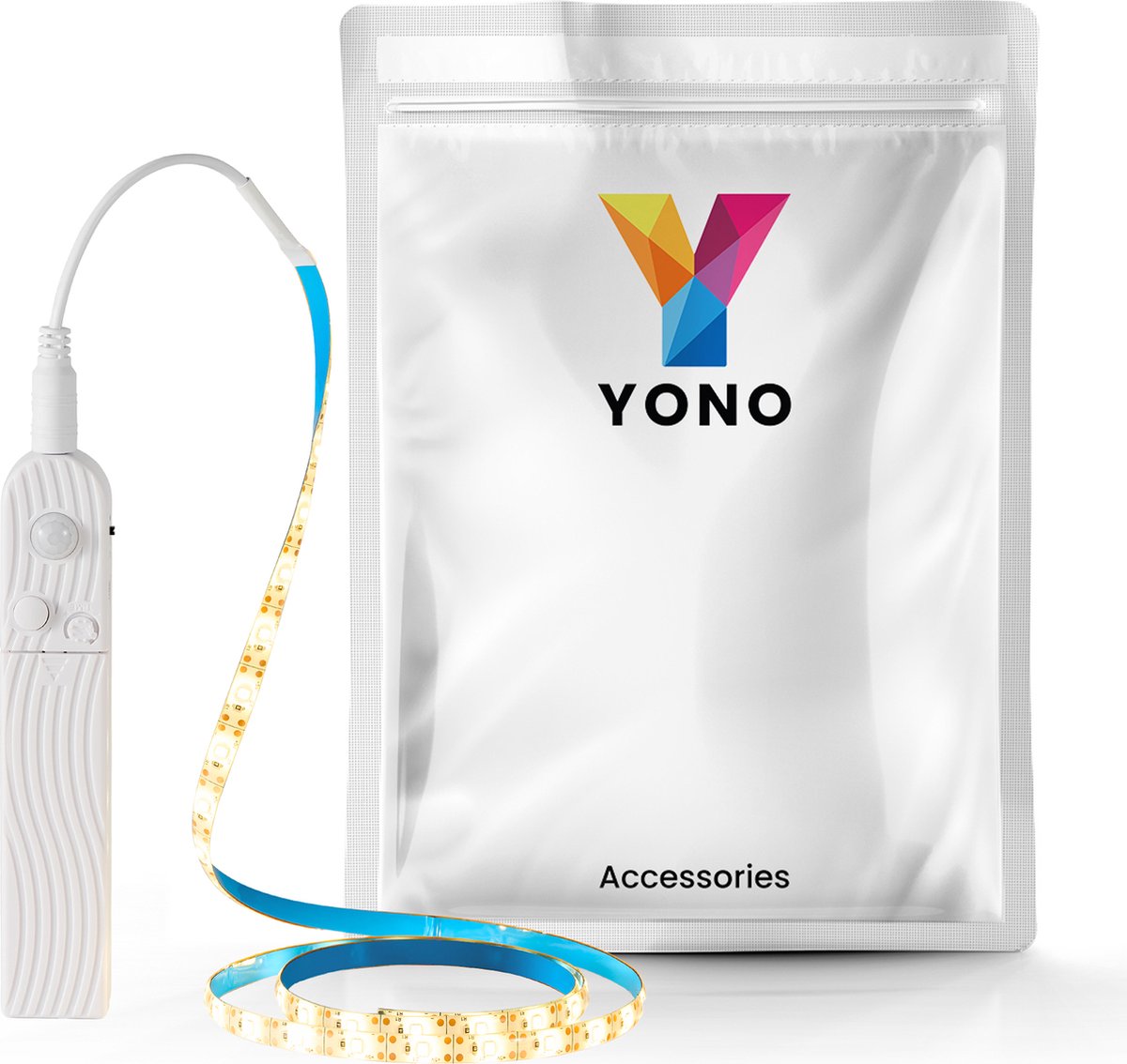 YONO Led Verlichting Strip met Bewegingssensor - Zelfklevend met Sensor voor Binnen - Warm Wit Licht - 1 Meter