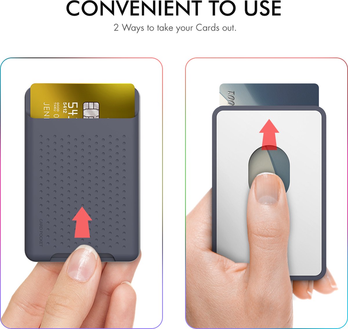 YONO Kaarthouder Siliconen geschikt voor Apple iPhone 14 / 13 / 12 - Magnetische Pasjeshouder Mag-safe - Slim Wallet - Donkerblauw