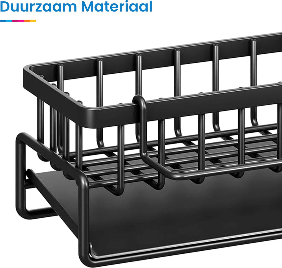 YONO Gootsteen Organizer voor Aanrecht en Keuken - Vaatdoek en Spons Houder - Zwart