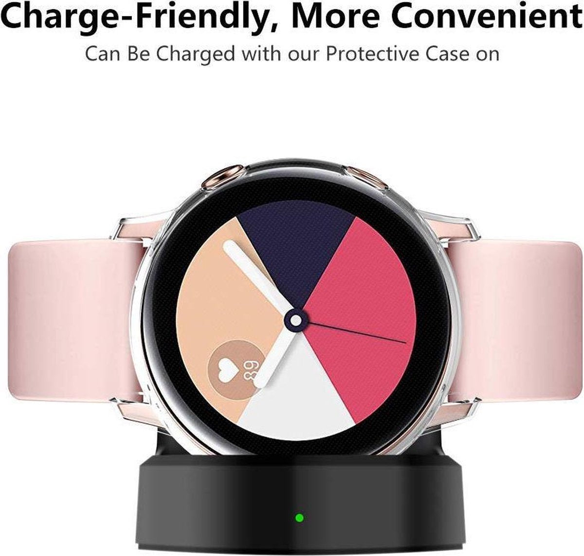 YONO Full Cover Bumper geschikt voor Samsung Galaxy Watch Active 2 40mm – Siliconen Case Screenprotector Hoesje – Transparant