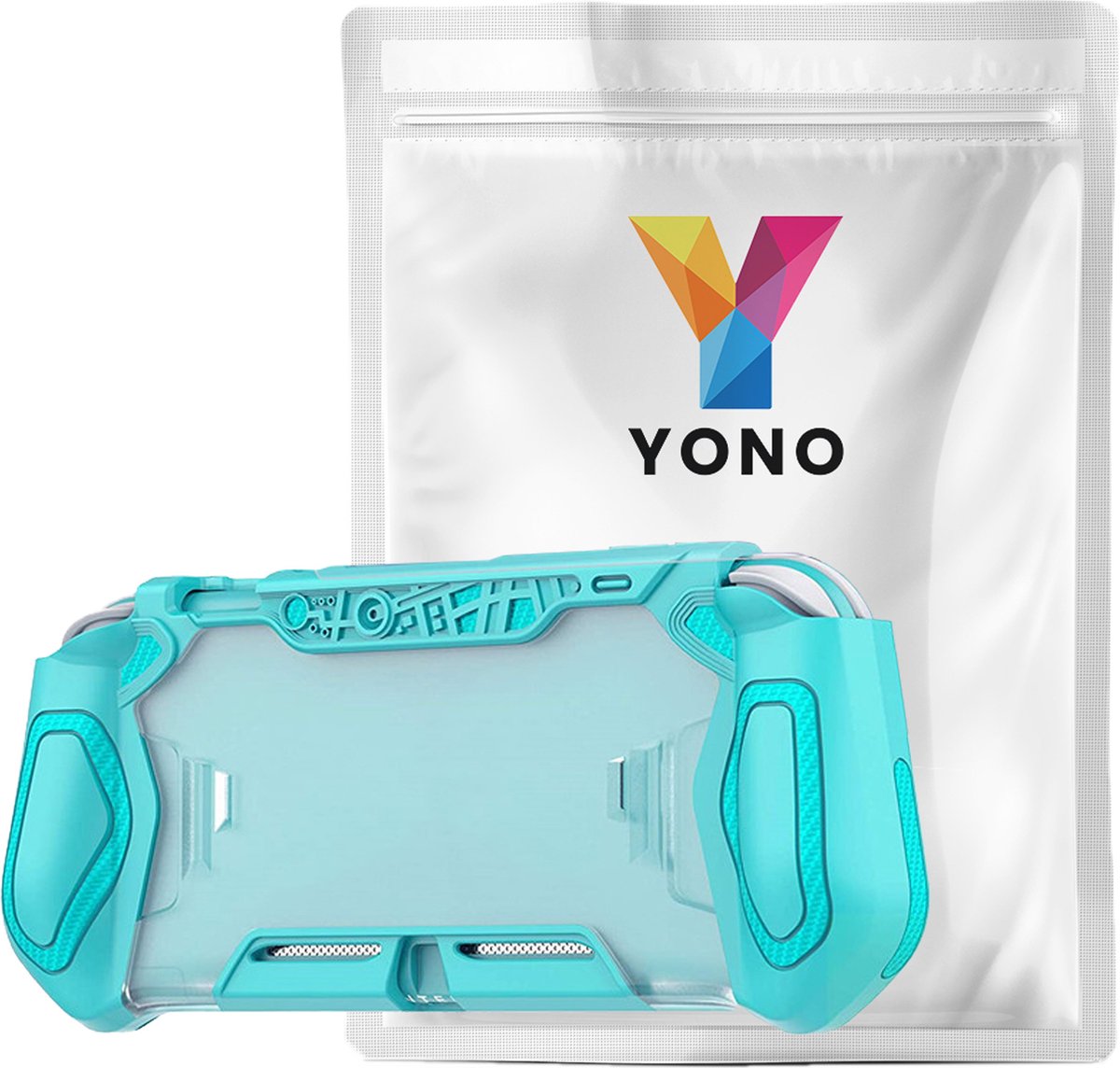 YONO Grip Case geschikt voor Nintendo Switch LITE - Ergonomische Console Hoesje met Screen Protector Glas - Beschermhoes Accessoires - Turquoise