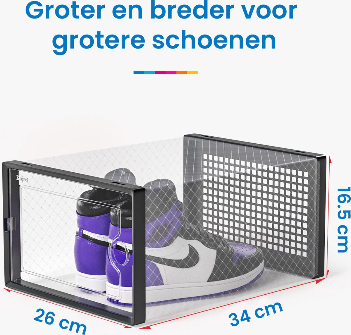 YONO Sneakerbox Set van 6 - Schoenen Opbergsysteem - Schoenenbox Organizer - Schoenenrek met Deur - Transparant - 6 Stuks