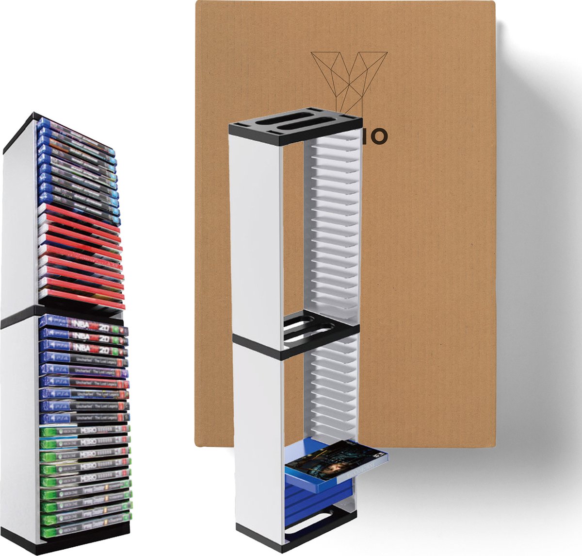 YONO Spellen Houder XL - Geschikt voor Playstation PS 5 / 4 / Xbox Series X / S - Game Organizer met Controller Houder - Tot 36 Games