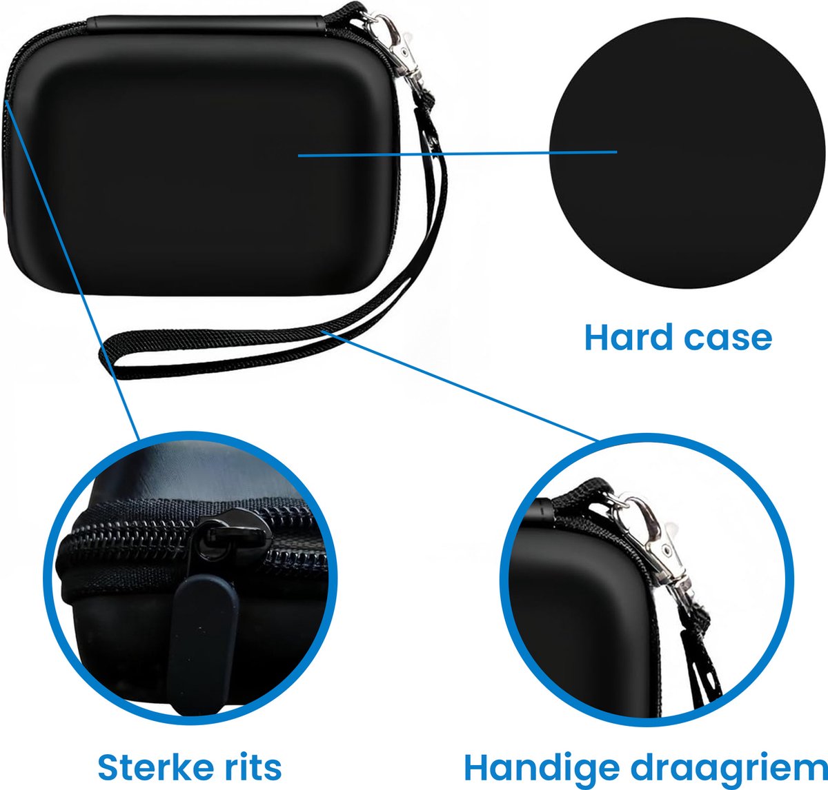 YONO Hard Case voor Digitale Camera - Bescherm en Opberg Hoes Compact Camera - Zwart