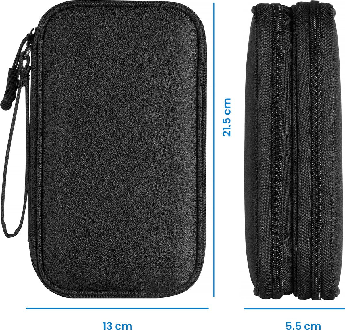 YONO Kabel Organiser Tas Small - Compacte Kabeltas - Opbergtas voor Elektronica en Accessoires - Etui Organizer Case - Zwart