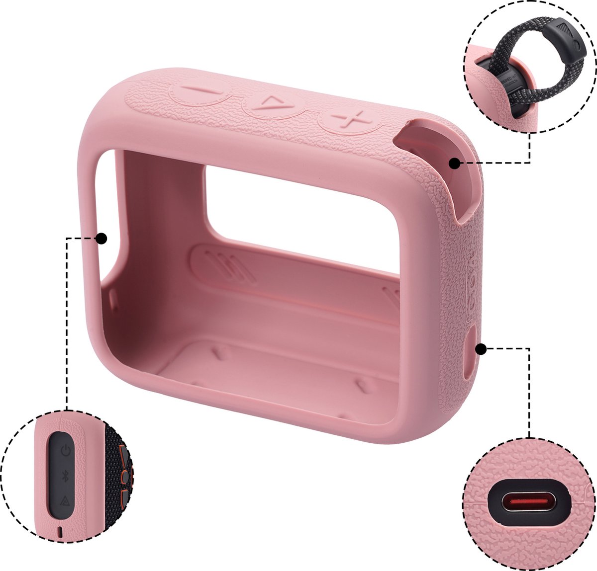 YONO Soft Case geschikt voor JBL Go 4 - Siliconen Hoesje - Roze