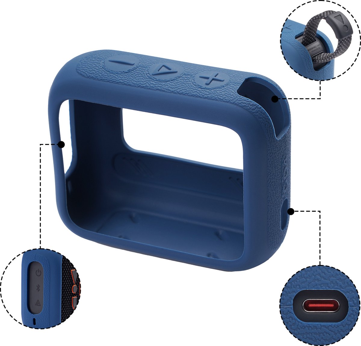 YONO Soft Case geschikt voor JBL Go 4 - Siliconen Hoesje - Blauw