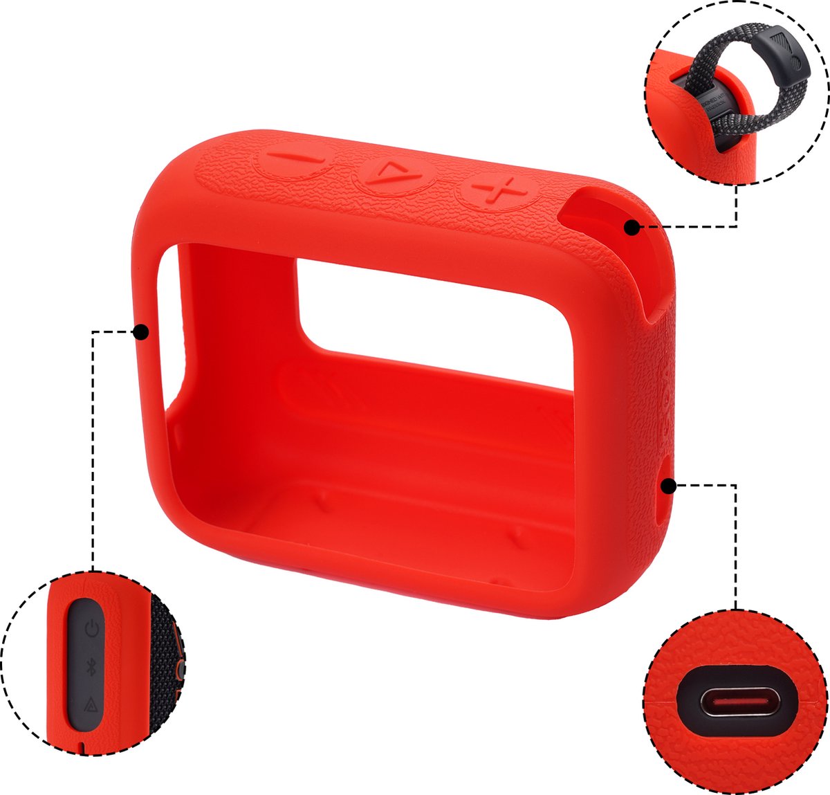 YONO Soft Case geschikt voor JBL Go 4 - Siliconen Hoesje - Rood