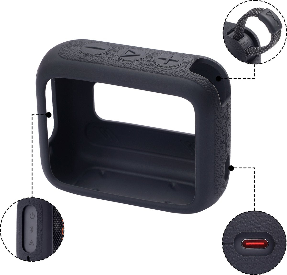 YONO Soft Case geschikt voor JBL Go 4 - Siliconen Hoesje - Zwart