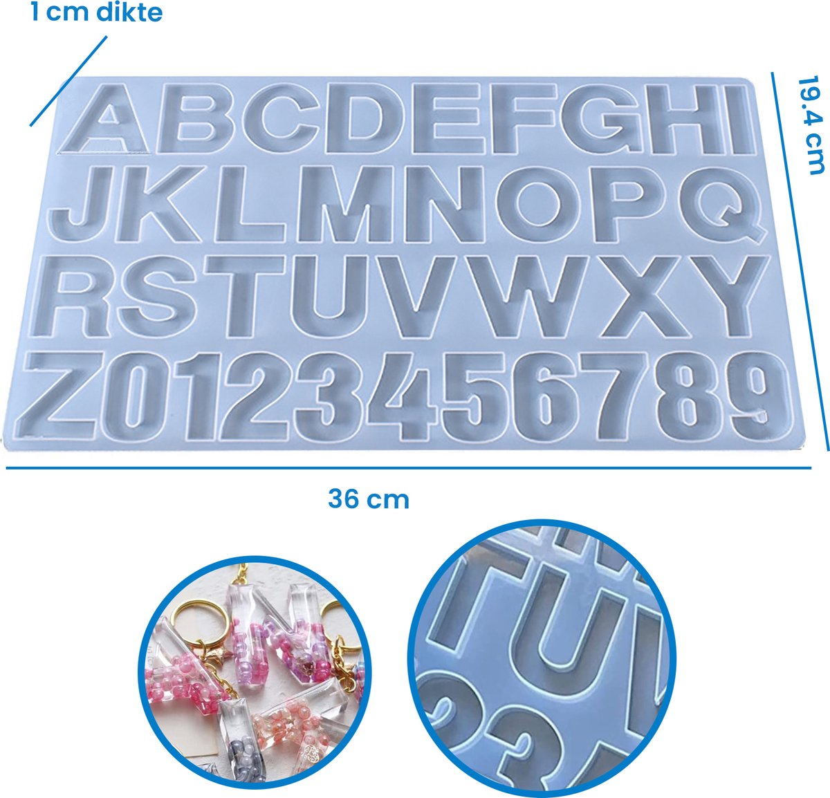 YONO Epoxy Mallen Letters en Cijfers - Siliconen Mal - Alfabet