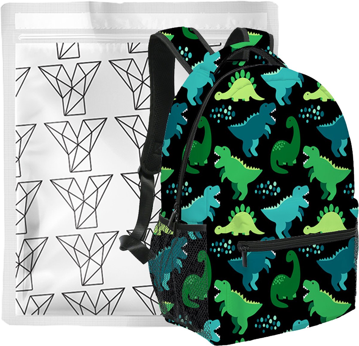 YONO Kinder Rugzak Dino - Rugtas voor Jongens en Meisjes - Kleuter - Peuter - Schooltas Basisschool - 7.5 L - Dinosaurus Groen