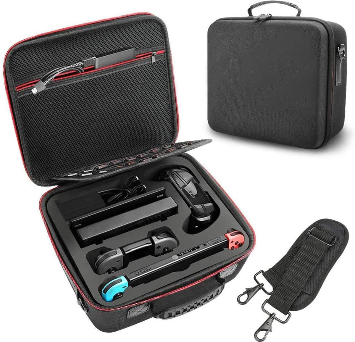 YONO Case geschikt voor Nintendo Switch / Switch OLED – Draagbare Opbergtas Koffer voor Console en Accessoires – Zwart XL