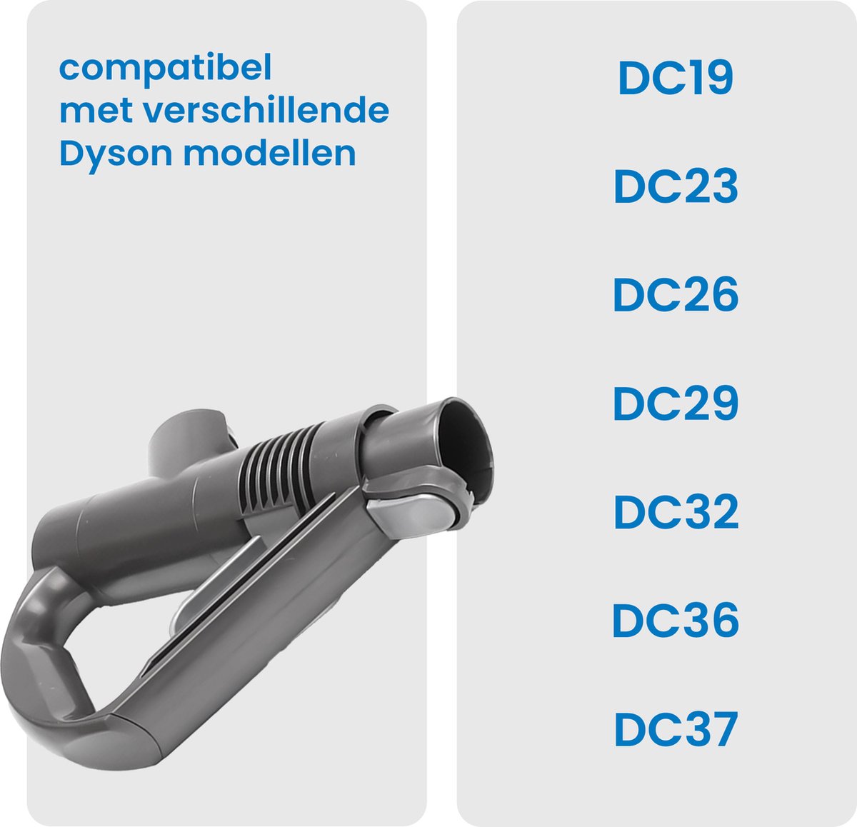YONO Pistoolgreep geschikt voor Dyson Stofzuiger DC19 / DC23 / DC26 / DC29 / DC32 / DC36 / DC37 - Handgreep Accessoires - Handvat - Grijs