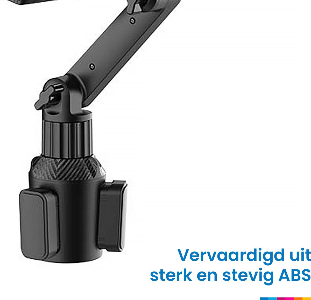 YONO Telefoonhouder voor Auto - Bevestiging in Bekerhouder - Smartphone en Tablet Houder - Verlengbaar en 360 Graden Draaibaar - Zwart
