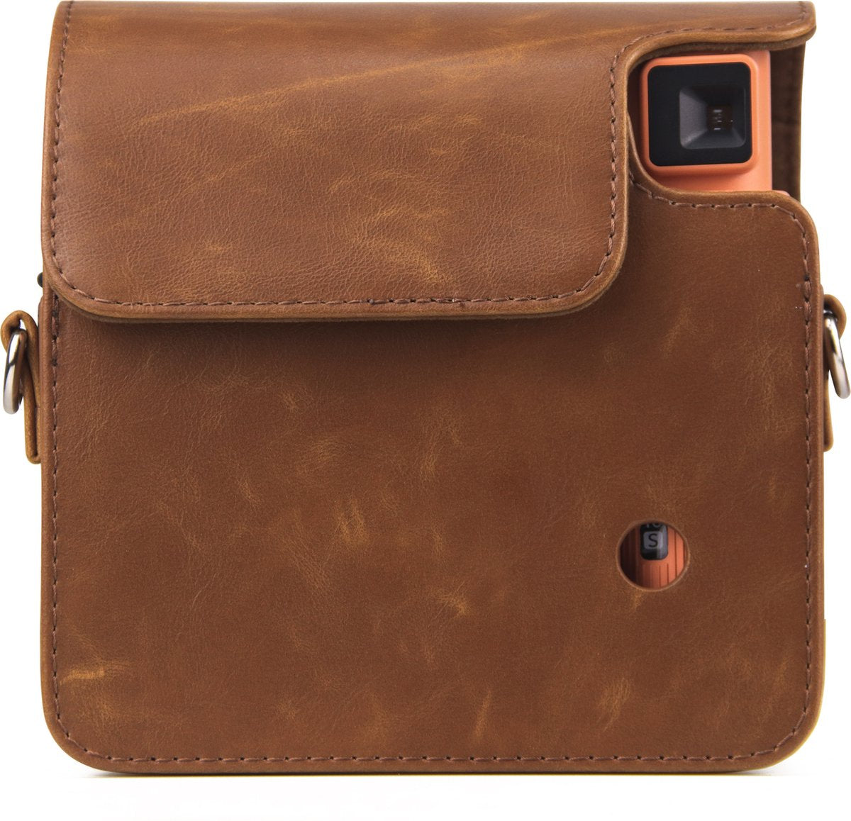 YONO Case geschikt voor Fujifilm Instax Square SQ1 - Hoes met Draagriem - Cameratas - Bruin