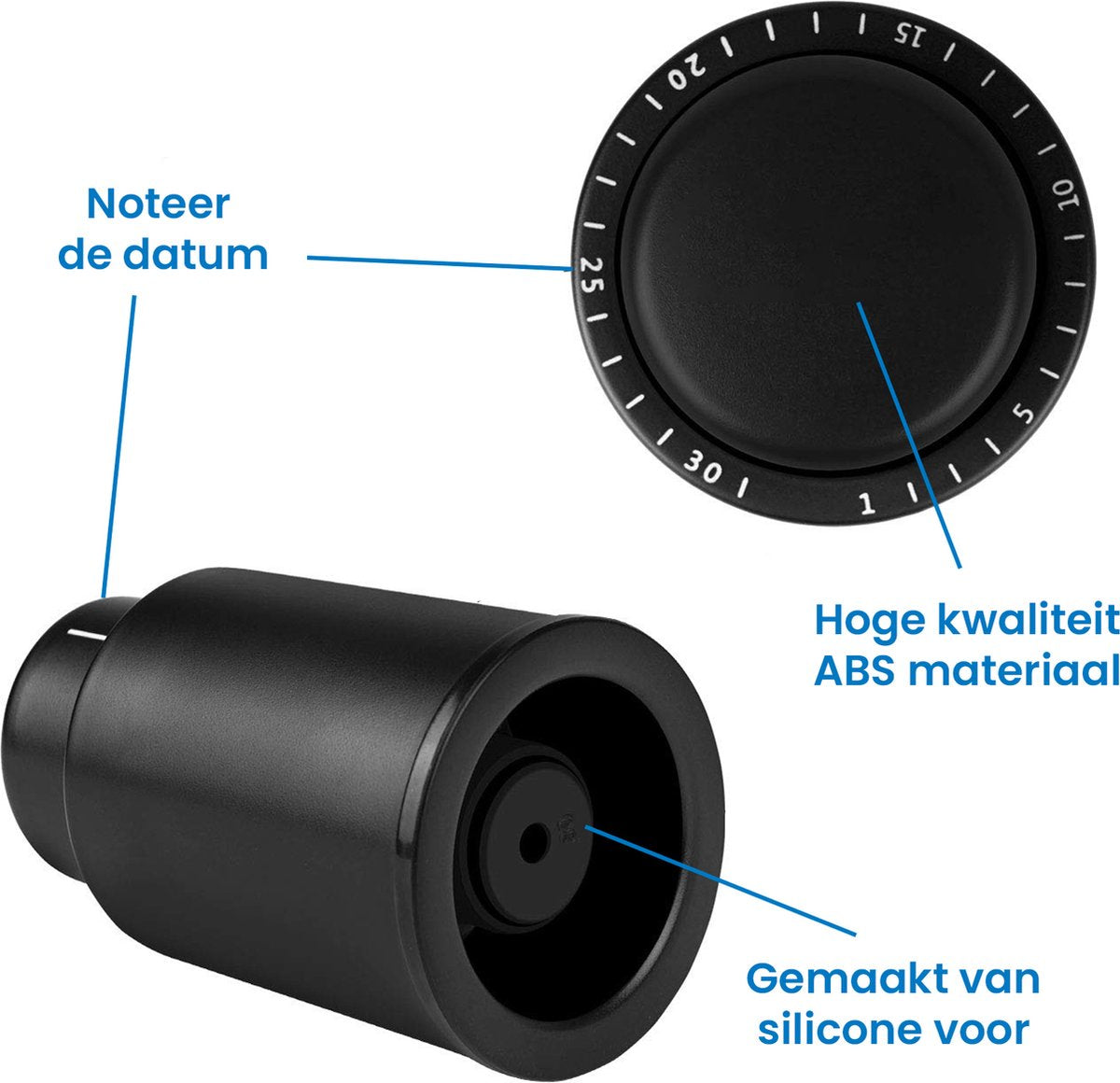 YONO Wijnstopper Set - Wijn Vacuumpomp Flessenstop - Vacuum Dop Afsluiter - Lekvrij en Herbruikbaar - 2 Stuks