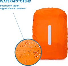 YONO Regenhoes Rugzak Waterdicht - Reflecterende Backpack Hoes - 20 tot 29 Liter - Oranje - S