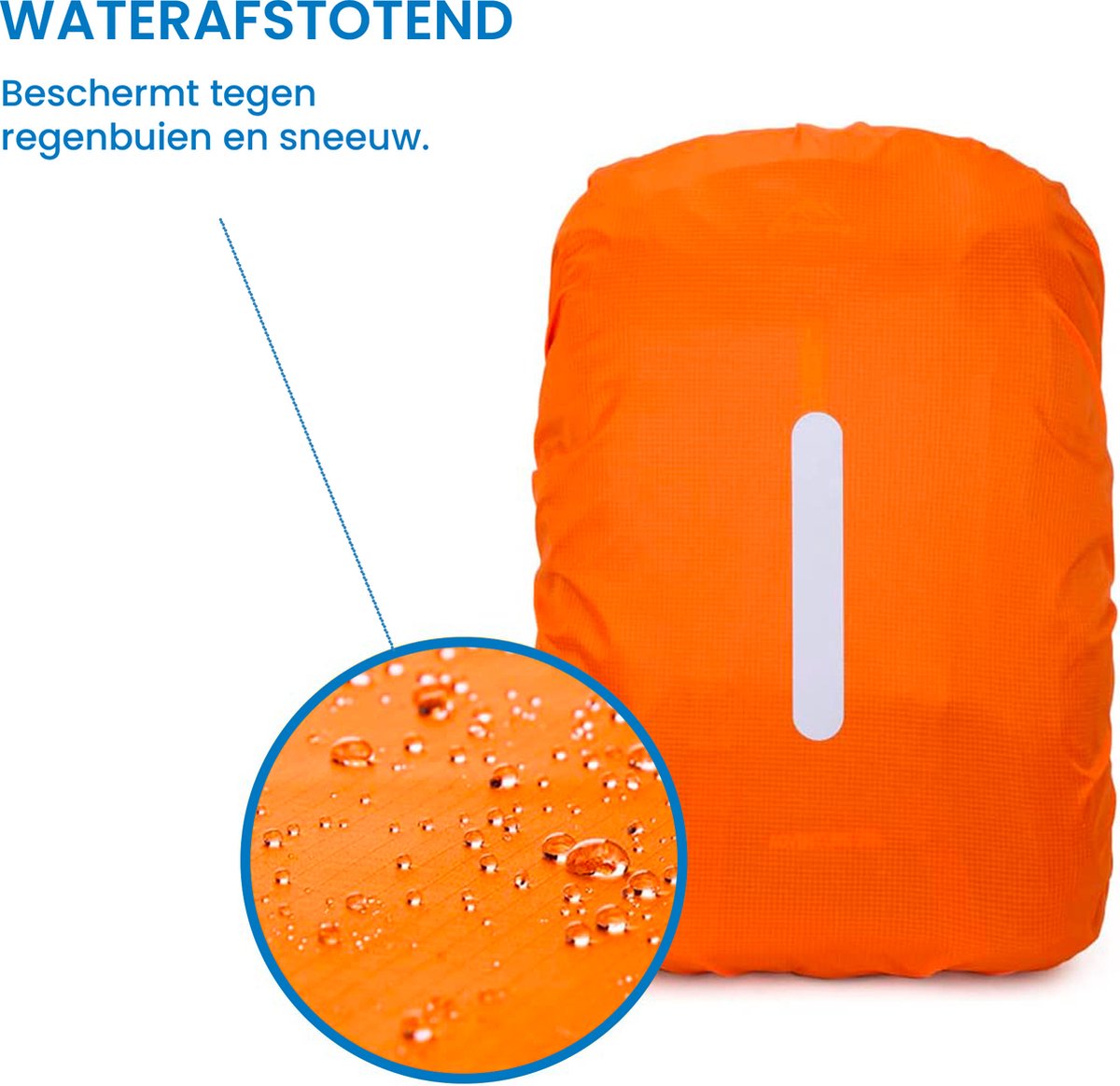 YONO Regenhoes Backpack Waterdicht - Reflecterende Rugzak Hoes Vliegtuig - 71 tot 80 Liter - Oranje - XXL