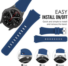 YONO Classic Bandje 22mm - Horlogebandje geschikt voor Samsung Galaxy Watch 46mm / 3 (45mm) / Gear s3 - Polar Vantage M2 / Grit X - Huawei Watch GT 3 (pro) / 2 - Amazfit GTR - Donkerblauw
