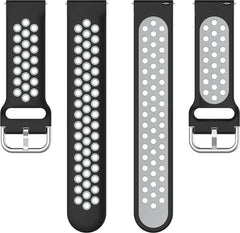 YONO Sport Air Smartwatch Bandje 20mm - Horlogebandje geschikt voor Samsung Galaxy Watch 7 / 6 / 5 / Pro / 4 / 3 / Active 2 - Polar Ignite / Unite – Huawei - Zwart / Grijs