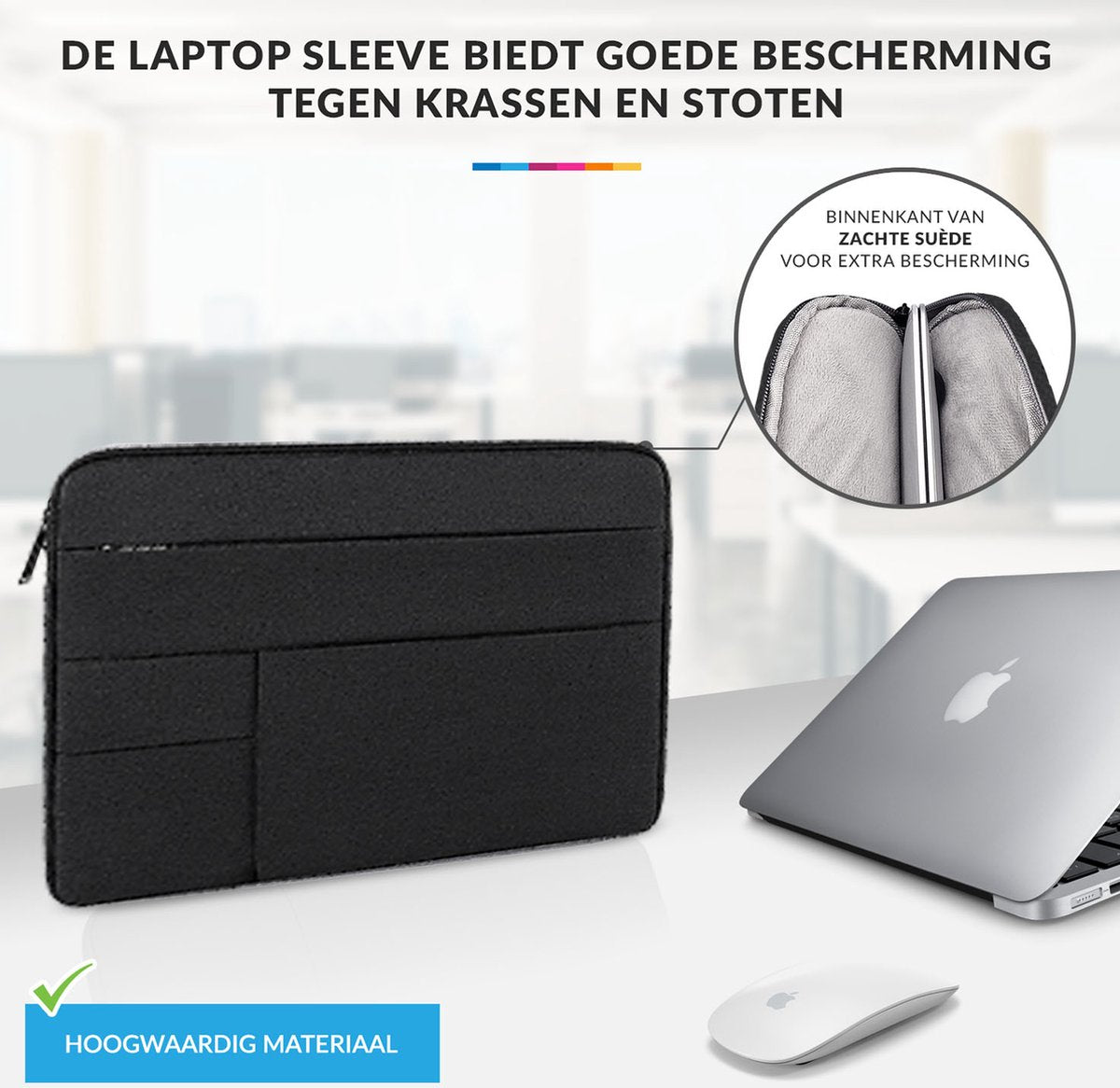 YONO Laptophoes 14 Inch – Laptop Sleeve – Waterafstotende Laptoptas Case – Zwart