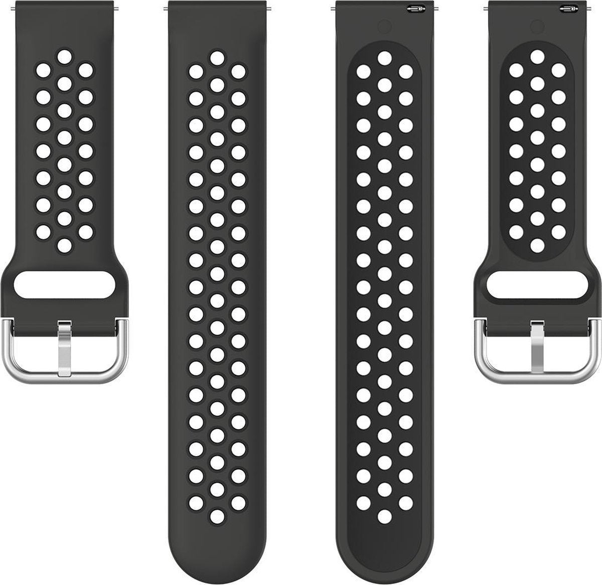 YONO Sport Air Smartwatch Bandje 20mm - Horlogebandje geschikt voor Samsung Galaxy Watch 7 / 6 / 5 / Pro / 4 / 3 / Active 2 - Polar Ignite / Unite – Huawei - Zwart