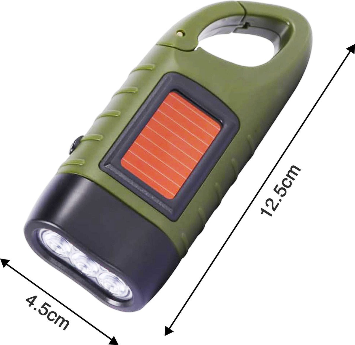 YONO Opwindbare Zaklamp - Militaire Knijpkat Dynamo - Opwindbaar en Zonne Energie Oplaadbaar - Donkergroen