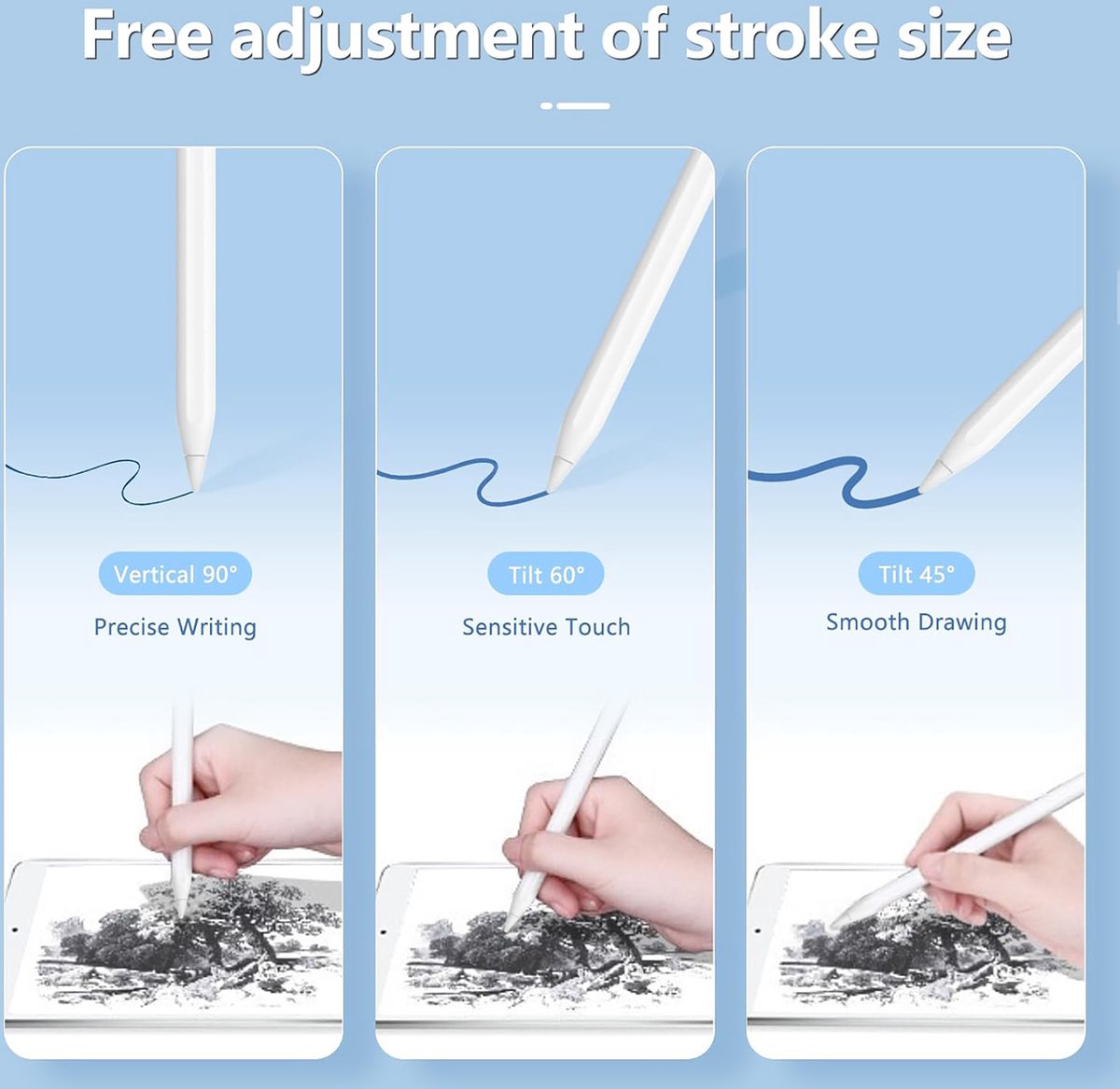 YONO Case en Tips geschikt voor Apple Pencil / 2 / Pro - Opbergbox Bescherm Hoes en 5 Punten - 7in1 - Wit