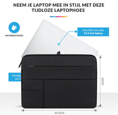 YONO Laptophoes 13 Inch – Hoes geschikt voor Apple MacBook Pro en Air 13.3 – Laptop Sleeve – Waterafstotende Laptoptas – Zwart