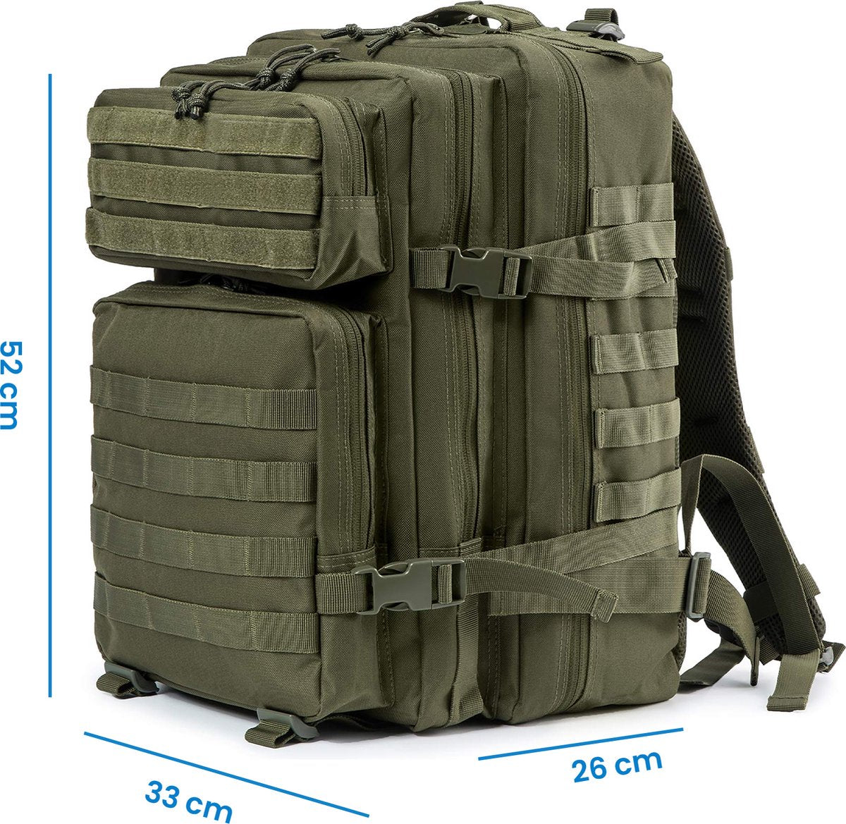 YONO Tactical Backpack Militaire Rugzak - Tactische Wandelrugzak Leger - 45L - Donkergroen