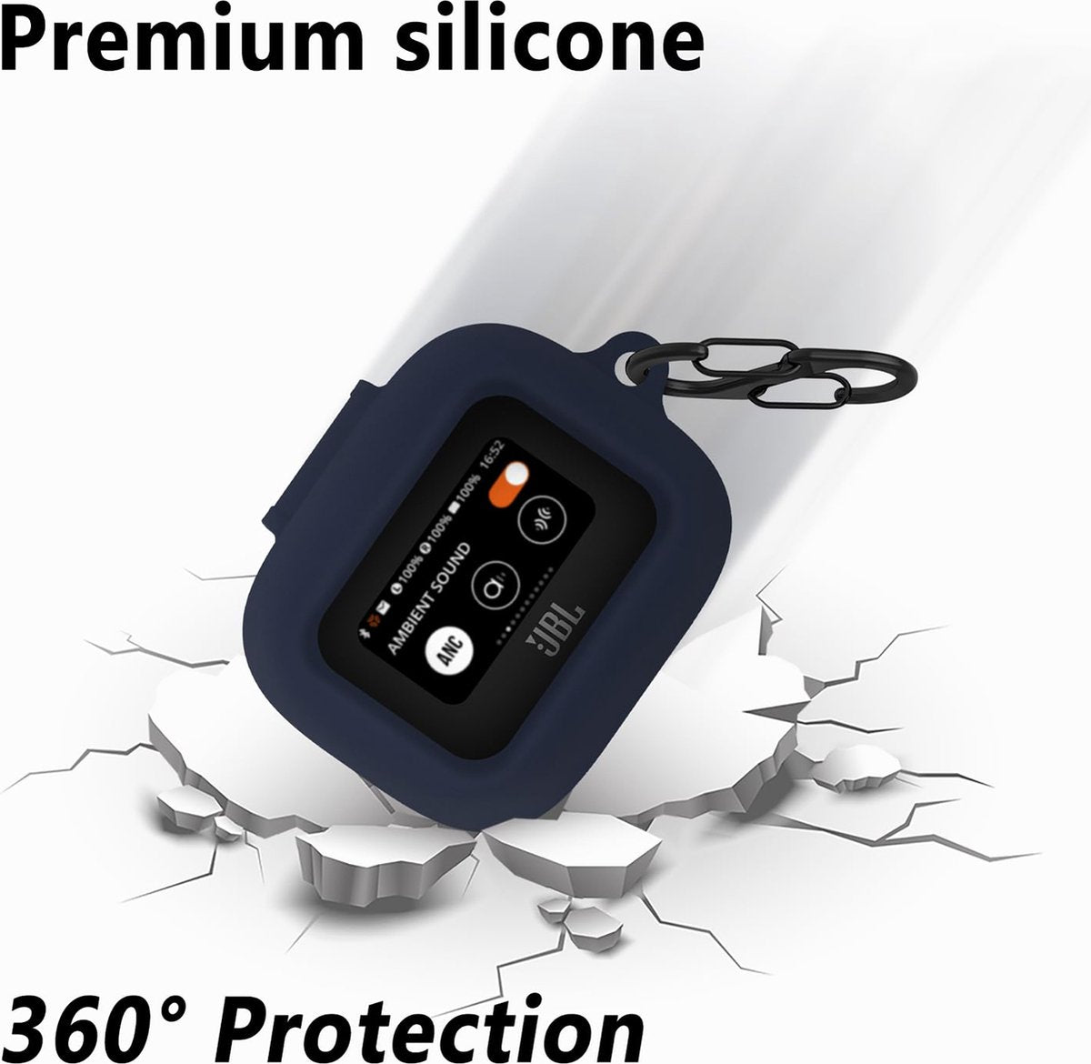 YONO Soft Case geschikt voor JBL Live Beam 3 / Buds 3 / Flex 3 - Siliconen Hoesje - Donkerblauw