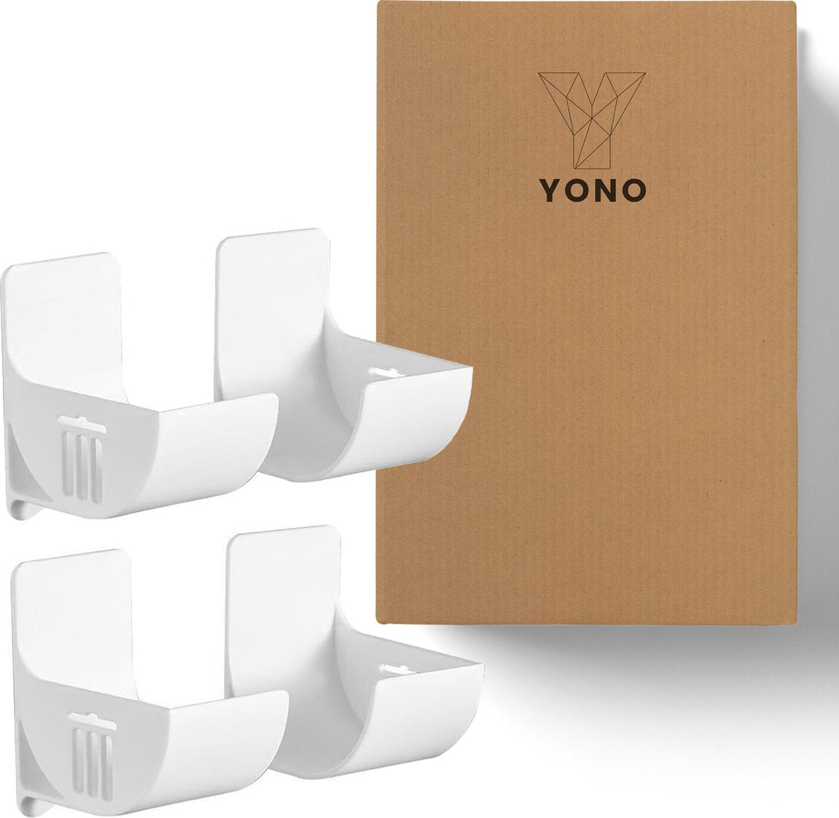 YONO Rollenhouder Zelfklevend - Folie Dispenser - Houder voor Aluminiumfolie en Huishoudfolie - Set van 2 - Wit