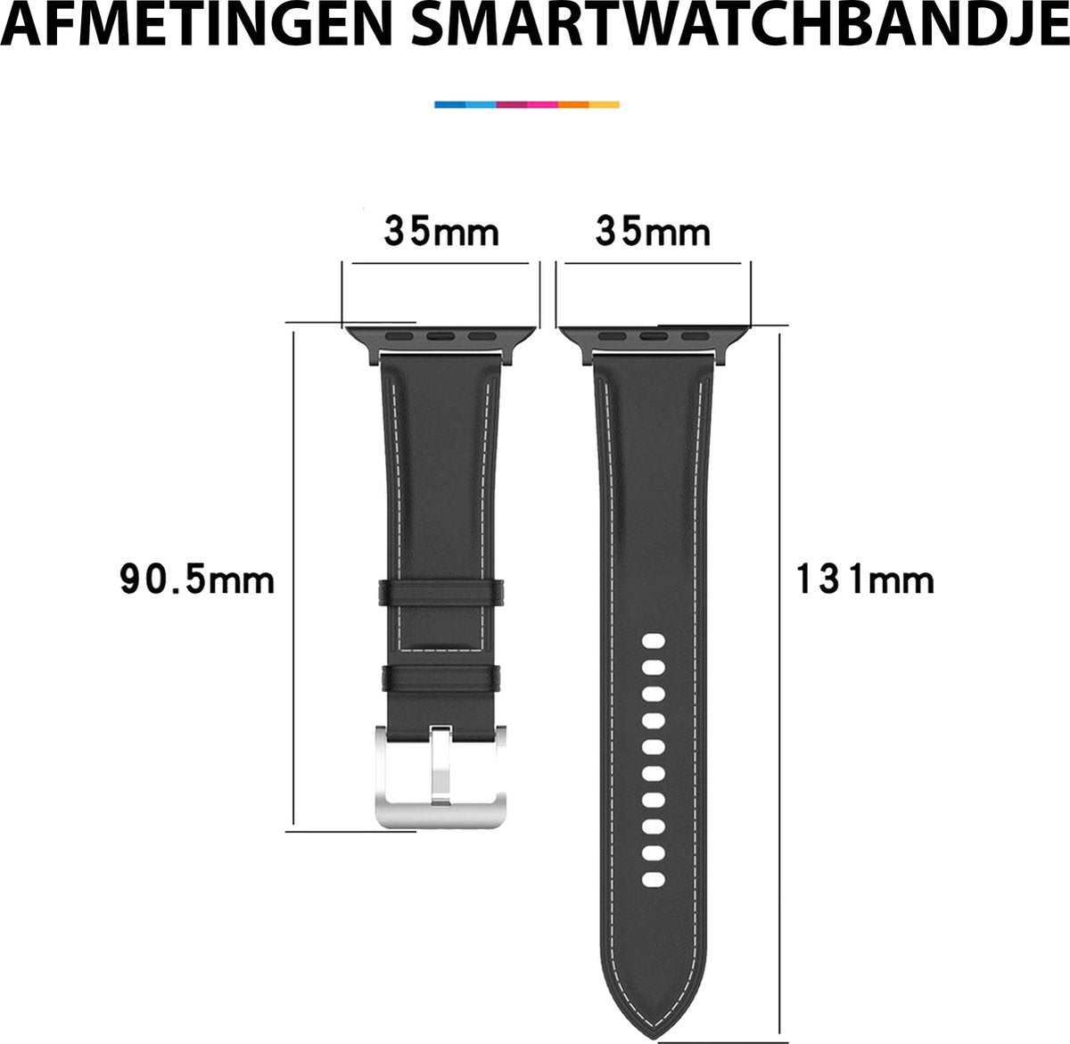 YONO Leer Stretto Bandje geschikt voor Apple Watch Series - Ultra (49mm) - 7 / 8 (45mm) - SE 6 5 4 (44mm) - 3 2 1 (42mm) - Bruin