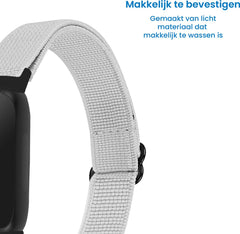 YONO Nylon Stretch Bandje geschikt voor Fitbit Inspire 3 - Lichtgrijs