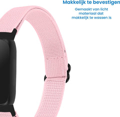 YONO Nylon Stretch Bandje geschikt voor Fitbit Inspire 3 - Roze