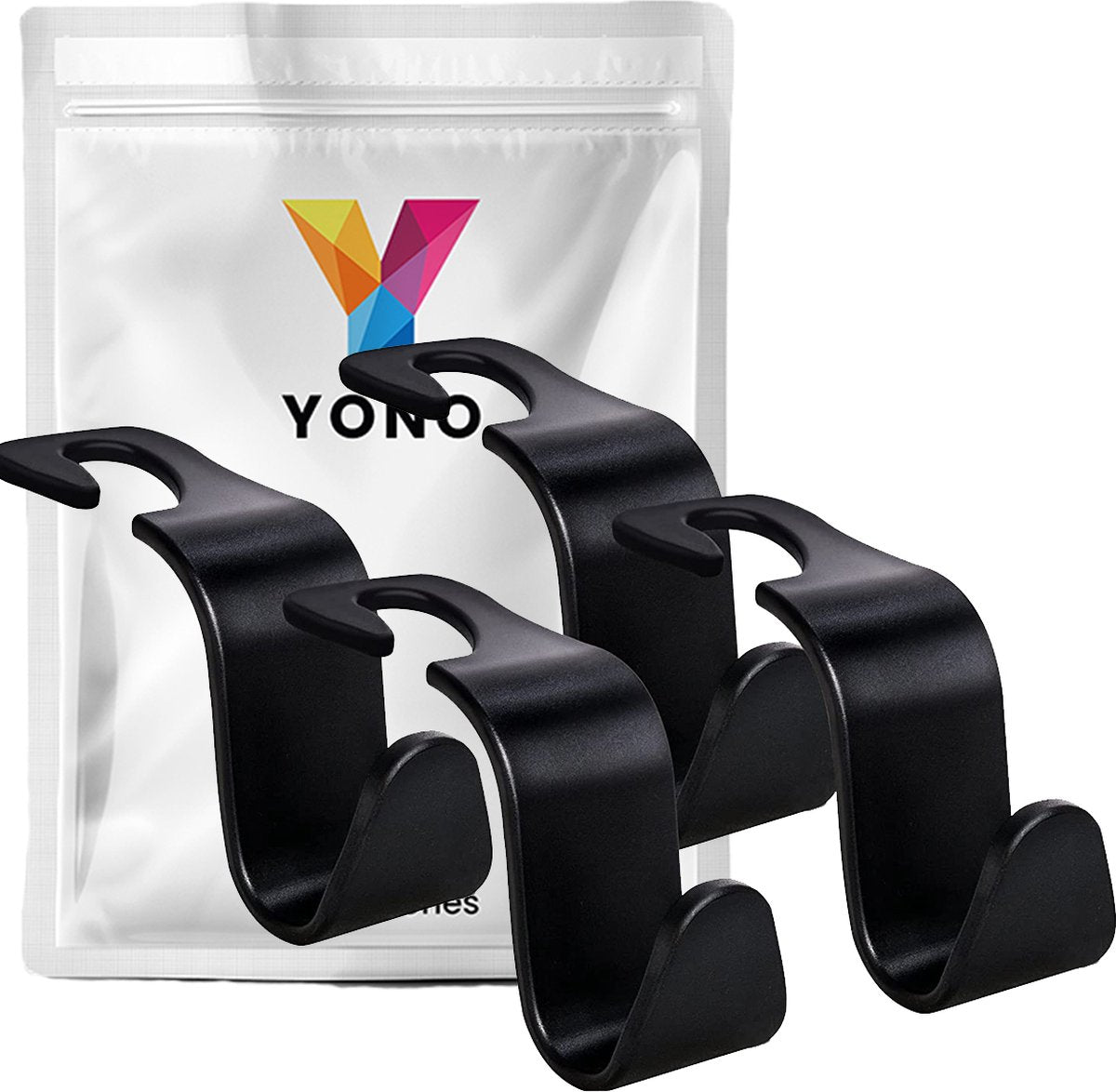 YONO Hoofdsteun Haakjes - Auto Organizer Haken - Autostoel Hangers - Haak - Tashanger - 4-Pack
