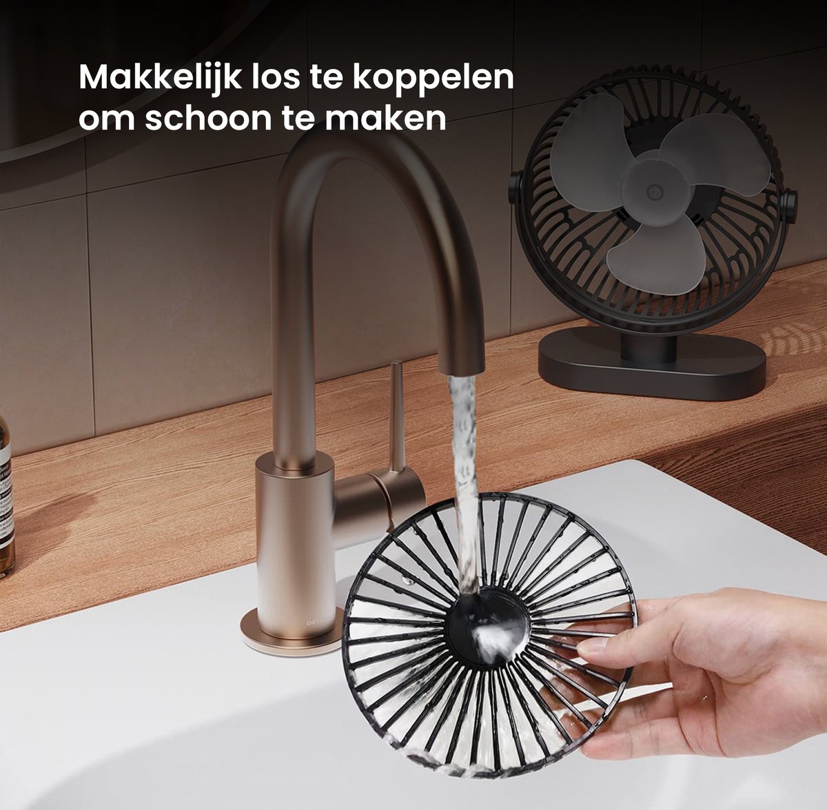 YONO Tafelventilator - USB Ventilator voor Tafel of Bureau - Kantelbaar - 3 Snelheden - Zwart