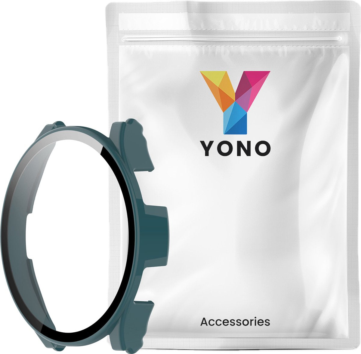 YONO Case geschikt voor Galaxy Watch 4 40mm - Screen Protector Hoesje - Full Cover Bumper - Donkergroen
