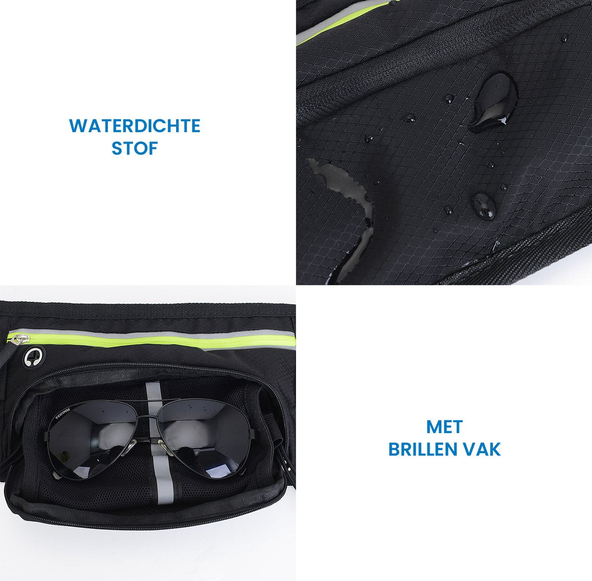 YONO Heuptas Wandelen met Flessenhouder - Buideltas Outdoor met Drinkfles / Bidon Houder - Zwart