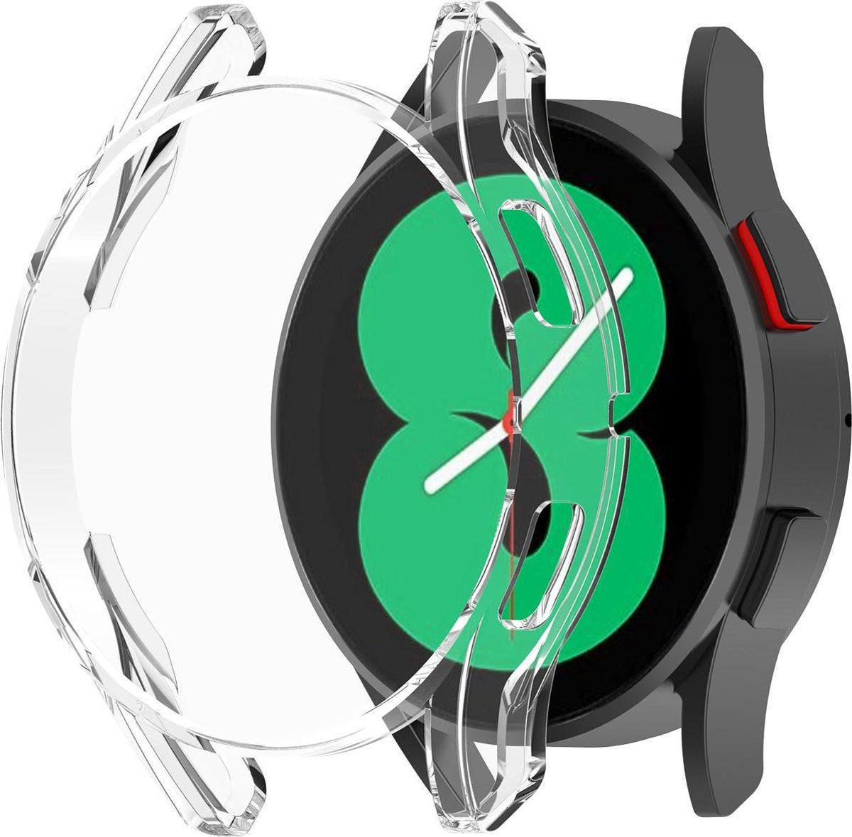 YONO Full Cover Bumper geschikt voor Samsung Galaxy Watch 4 40mm - Siliconen Case Screenprotector Hoesje - Transparant