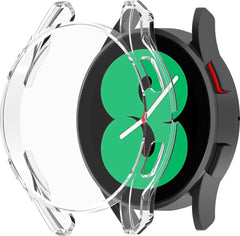 YONO Full Cover Bumper geschikt voor Samsung Galaxy Watch 4 40mm - Siliconen Case Screenprotector Hoesje - Transparant