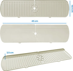 YONO Siliconen Kraanmat - Afdruipmat Organizer - Aanrechtmat voor Kraan - 45 x 15cm - Beige