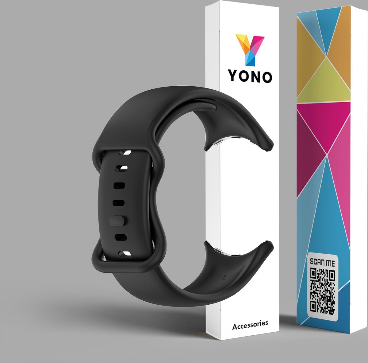YONO Bandje geschikt voor Google Pixel 2 - Siliconen Armband - Zwart