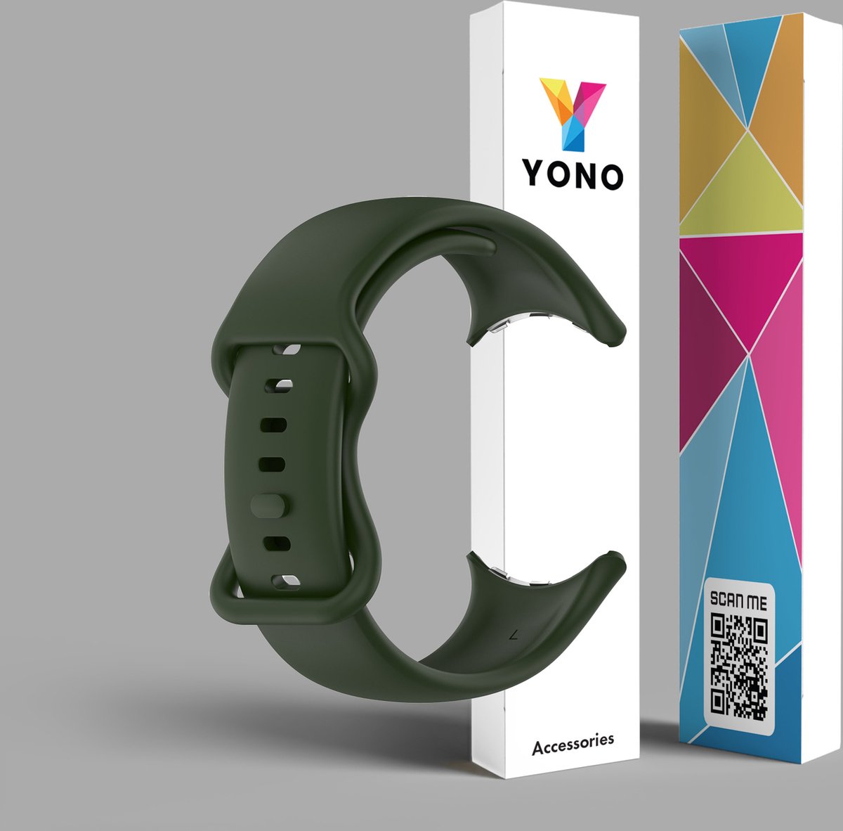 YONO Bandje geschikt voor Google Pixel 2 - Siliconen Armband - Donkergroen