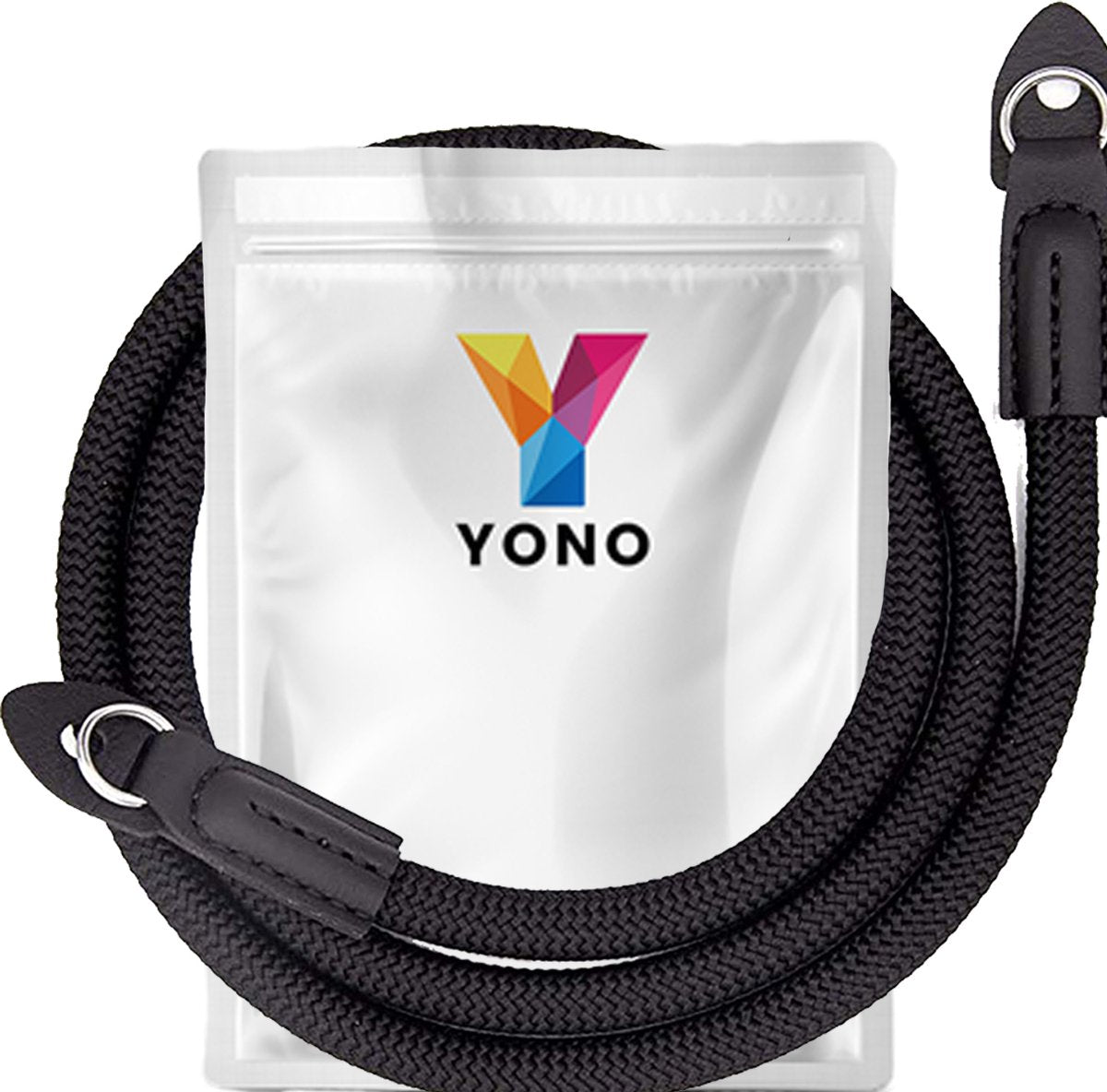 YONO Camera Riem Nylon voor Compact Camera en Systeemcamera - Vintage Schouder Strap geschikt voor Canon / Nikon / Sony / Panasonic - Zwart